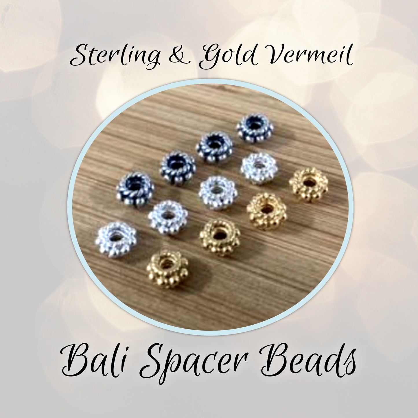 Bali Rondelle Spacer Beads 2.7mm x 5.3mm (1.5mm hole) - sold individually