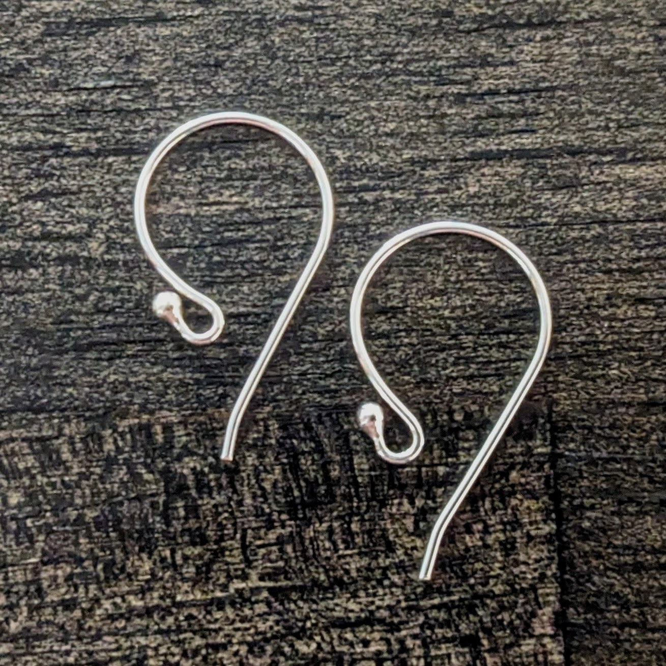 Bali Ball Ear Wires Sterling Silver or Gold Vermeil, 19.5mm x 11.5mm, 21 gauge - sold by the pair
