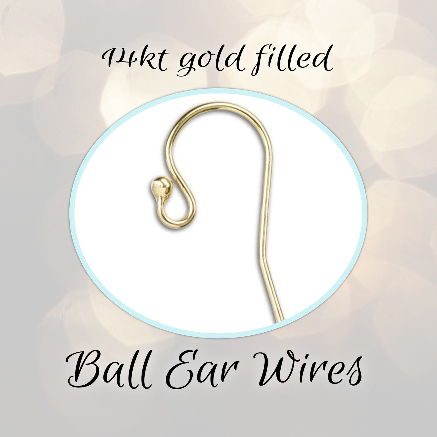 Ball Ear Wires 14kt Gold Filled, 21 gauge, 21mm long, 1.5mm ball - sold by the pair