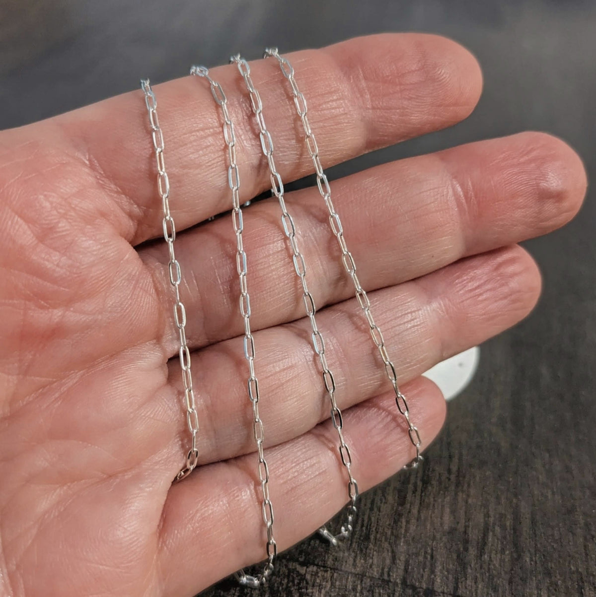 Sterling Silver Flat Cable Chain, 1.6mm X 3.7mm, unfinished - sold by the inch