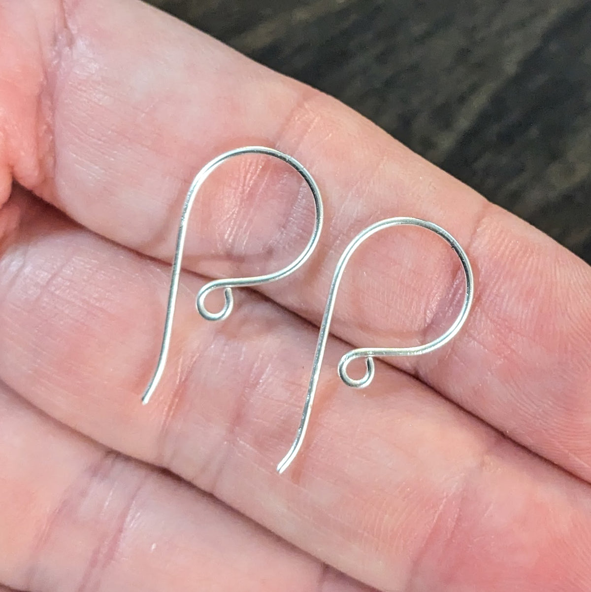 Silver or Gold Plated BRASS Ear Wires, 25mm x 12mm, 21 gauge - sold by the pair