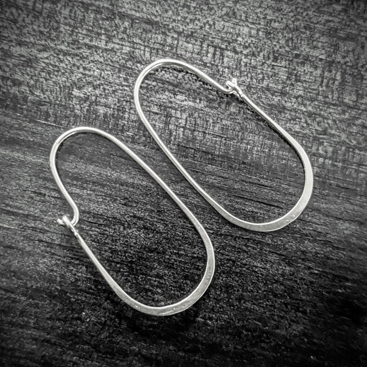 Bali Oval Hoop Earrings, 32mm x 15.5mm, 20 gauge - sold by the pair