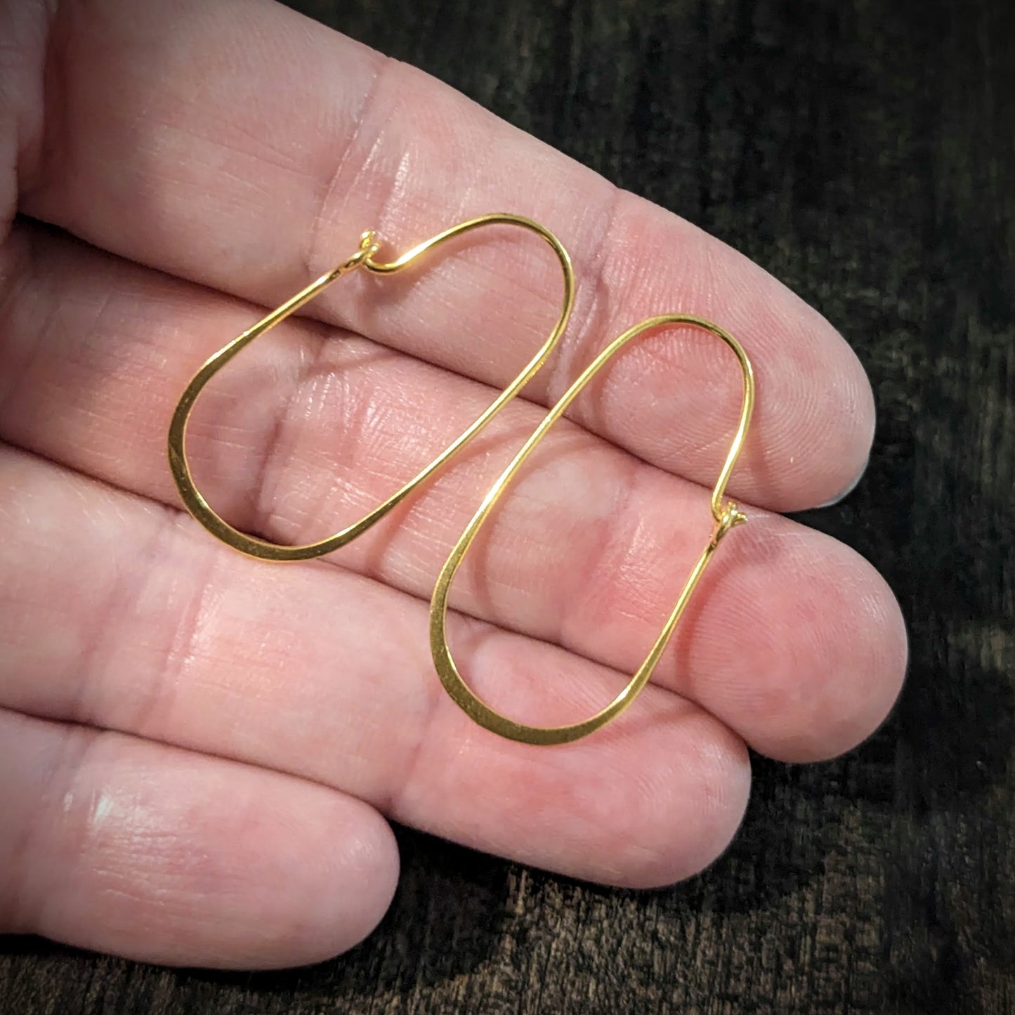 Bali Oval Hoop Earrings, 32mm x 15.5mm, 20 gauge - sold by the pair