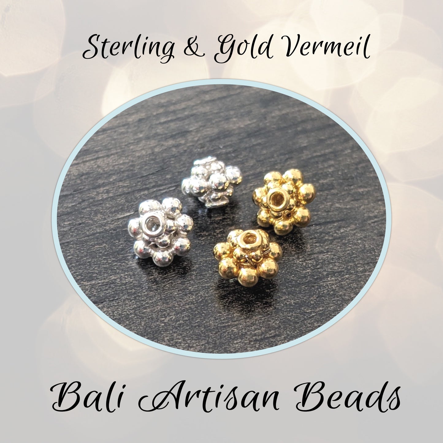CLEARANCE Bali Bumpy Spacer Beads, 5.4 x 7mm (1.3mm hole) - sold individually