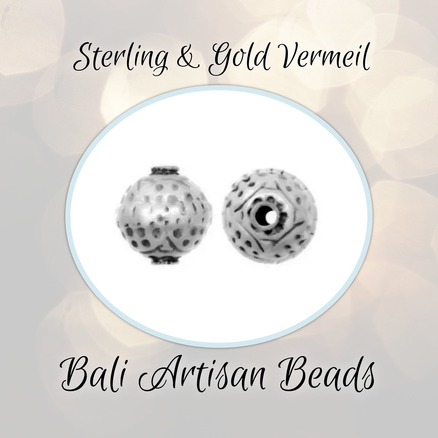 REDUCED Bali Dimpled Round Beads, 8mm x 7.5mm (1mm hole) - sold individually
