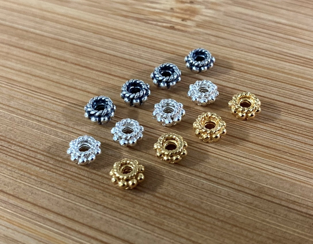Bali Rondelle Spacer Beads 2.7mm x 5.3mm (1.5mm hole) - sold individually