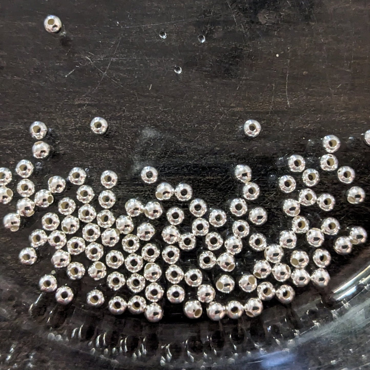 2.5mm, 3mm or 4mm Round Seamless Beads in sterling silver - sold in sets of 10
