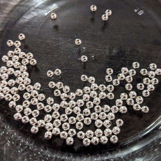 2.5mm, 3mm or 4mm Round Seamless Beads in sterling silver - sold in sets of 10