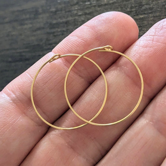 Round Hoop Earrings in 14kt Gold Filled, 20mm diameter, 21 gauge - sold by the pair