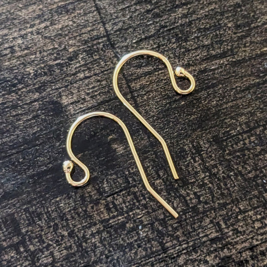Ball Ear Wires 14kt Gold Filled, 21 gauge, 21mm long, 1.5mm ball - sold by the pair