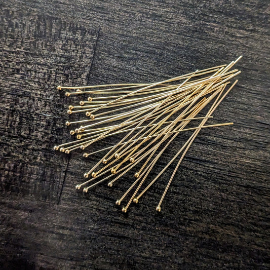 14kt Gold Filled Ball Headpins, 26 gauge - sold individually