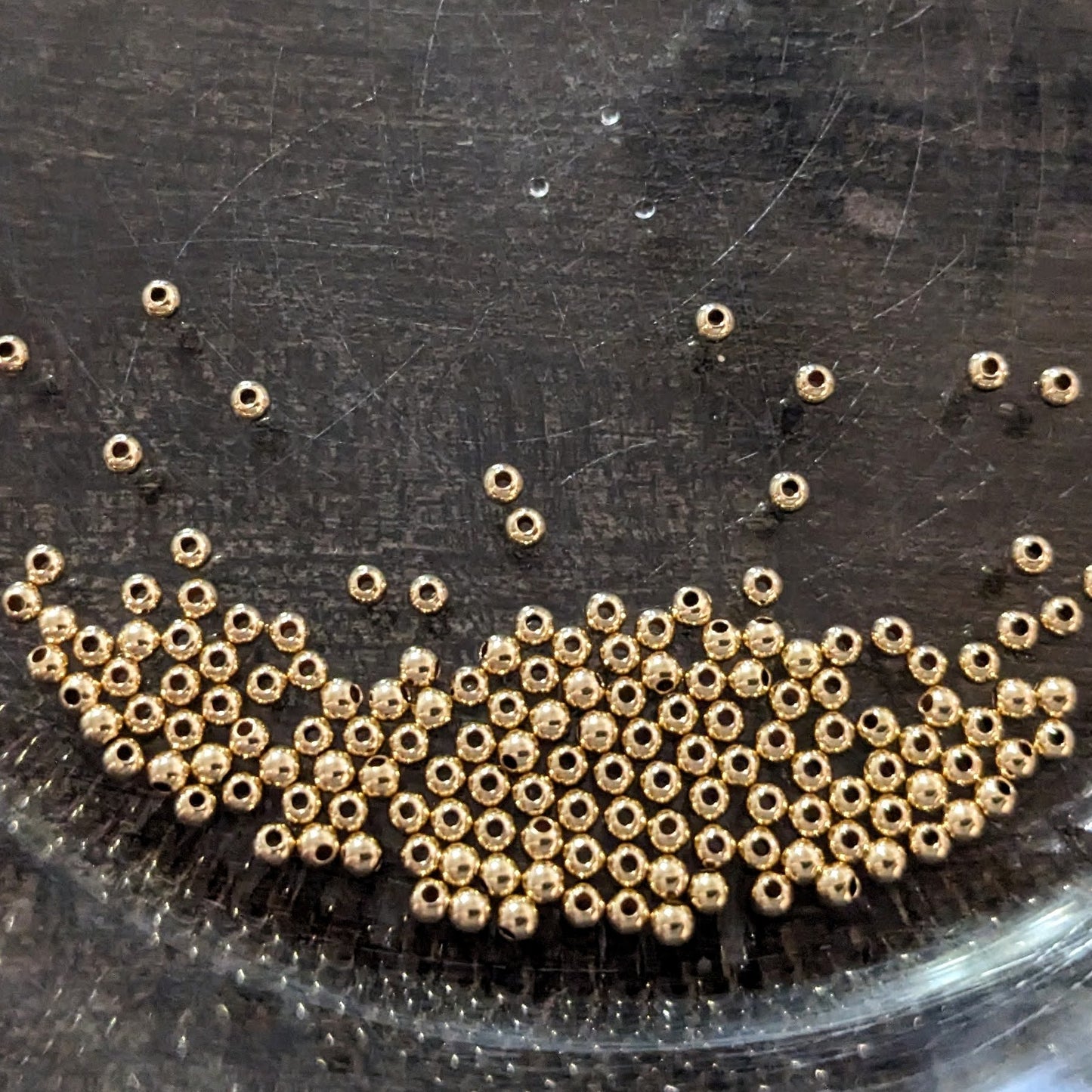 2mm or 3mm Round Seamless Beads in 14kt gold filled, 0.7-1mm hole - sold in sets of 10