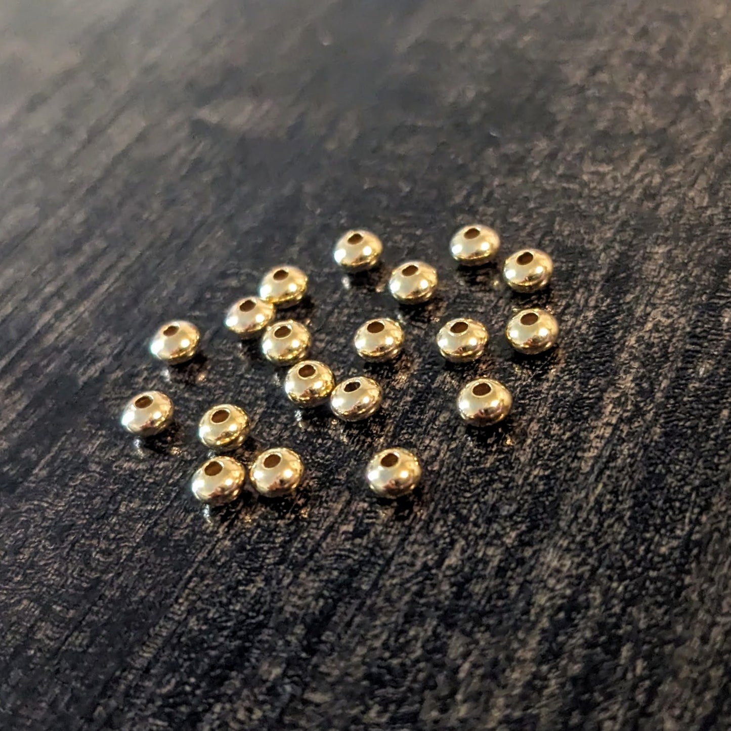 3mm Saucer Beads in 14kt gold filled, 2mm thick, 0.9mm hole - sold in sets of 10