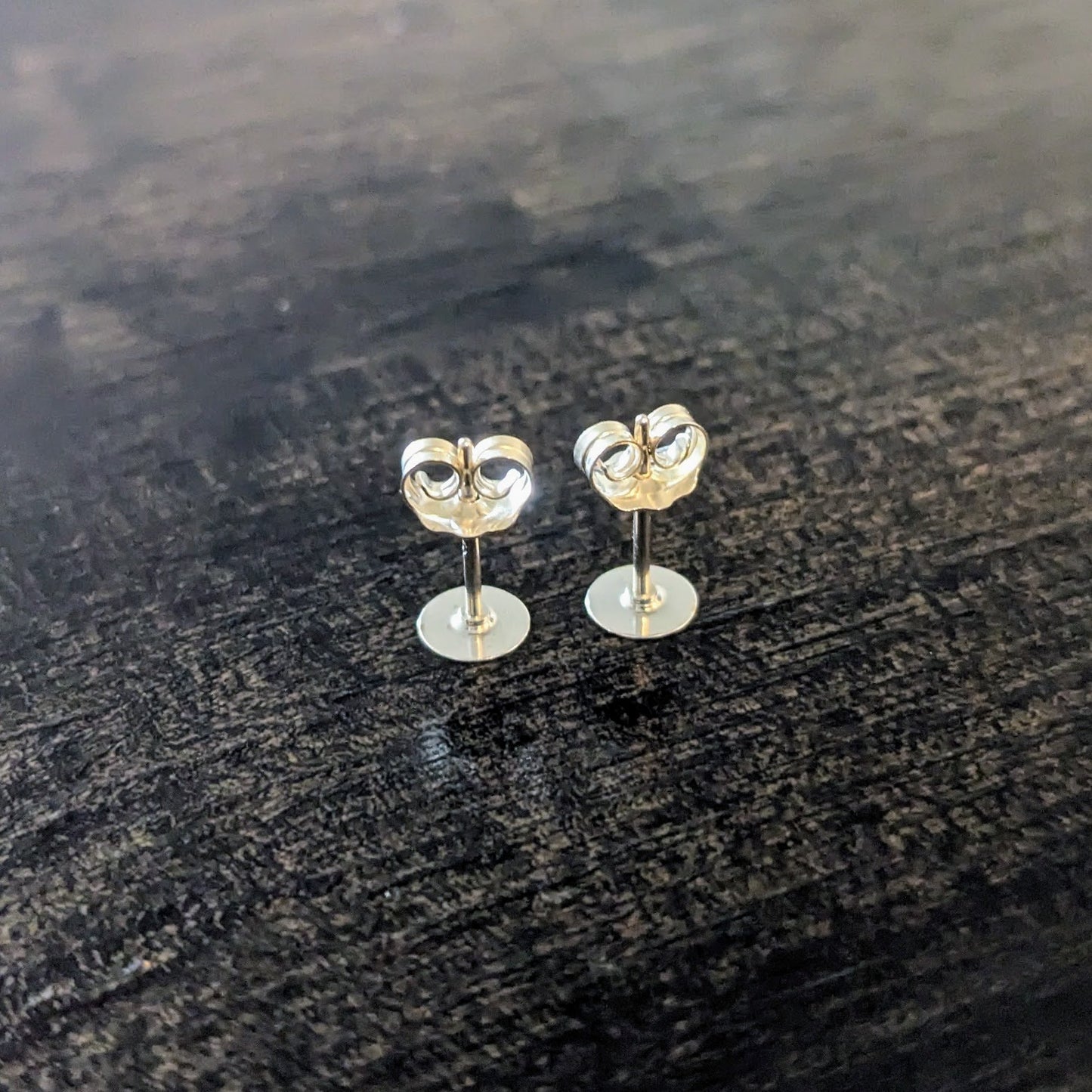 5mm Pin Pad Post Earrings in Sterling Silver, backings included - sold by the pair