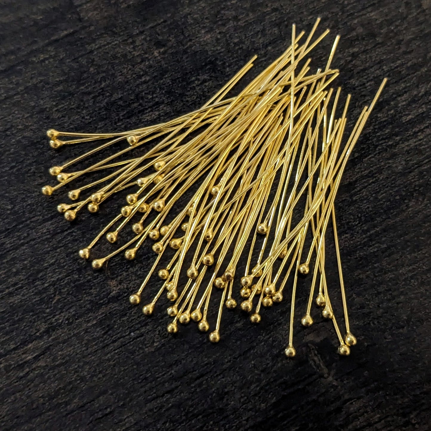 Bali Ball Headpins, 26 gauge, 30mm long - sold in sets of 10