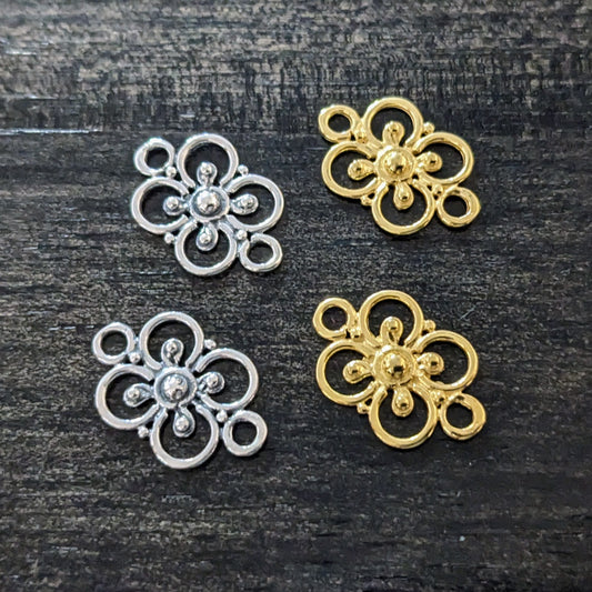 CLEARANCE Bali 4-Leaf Clover Connector Links, 11x17mm - sold by the pair