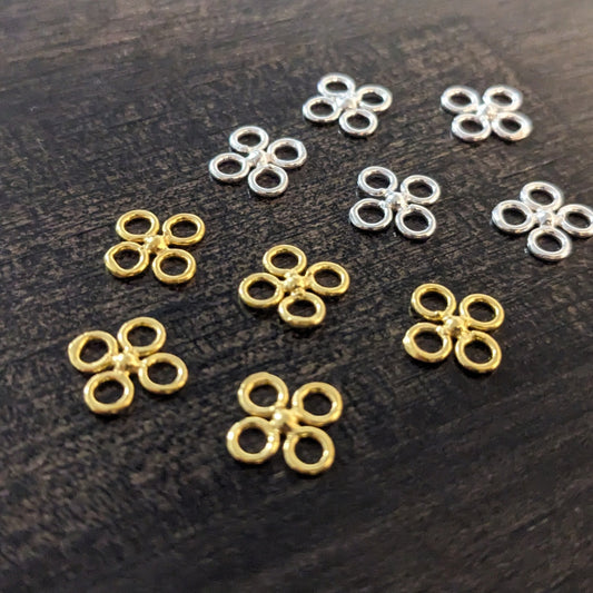 Bali 4-Leaf Clover Shamrock Links, 8mm x 8mm - sold individually