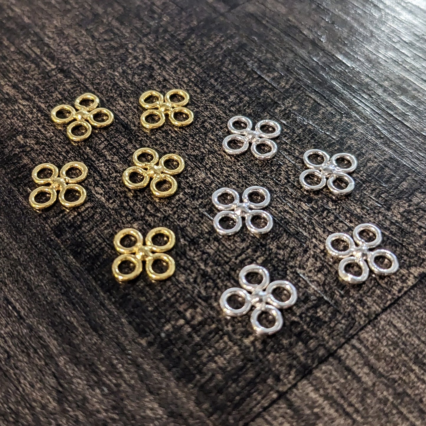 Bali 4-Leaf Clover Shamrock Links, 8mm x 8mm - sold individually