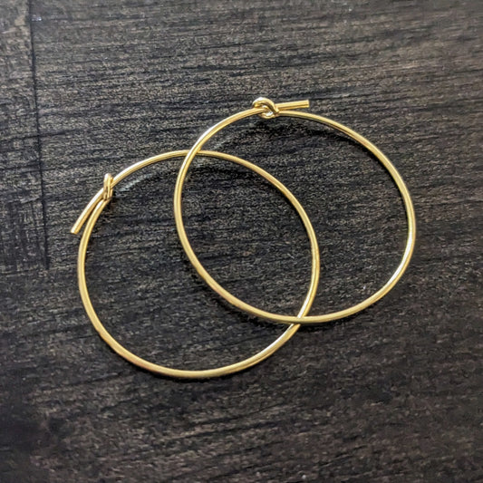CLEARANCE Bali Round Hoop Earrings, 15mm diameter, 21 gauge - sold by the pair
