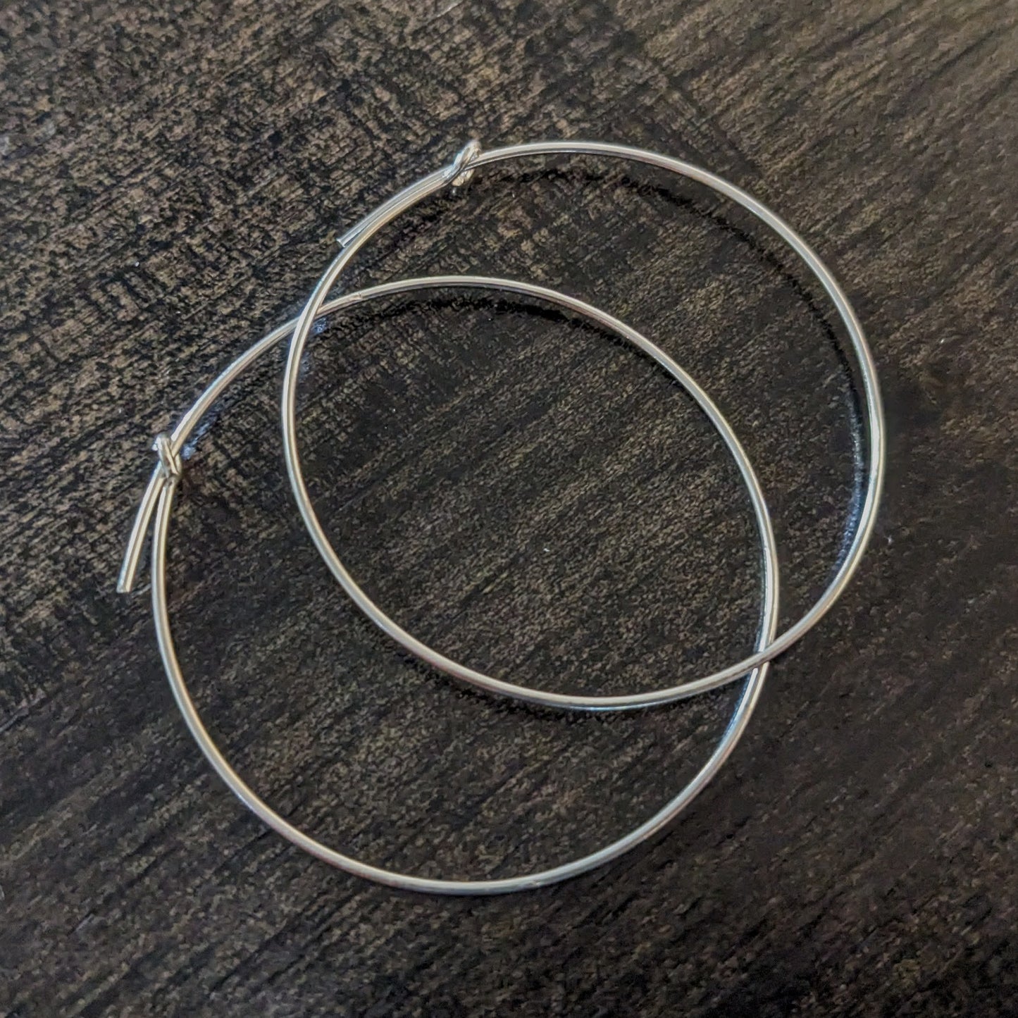 Bali Round Hoop Earrings, 35mm diameter, 21 gauge - sold by the pair