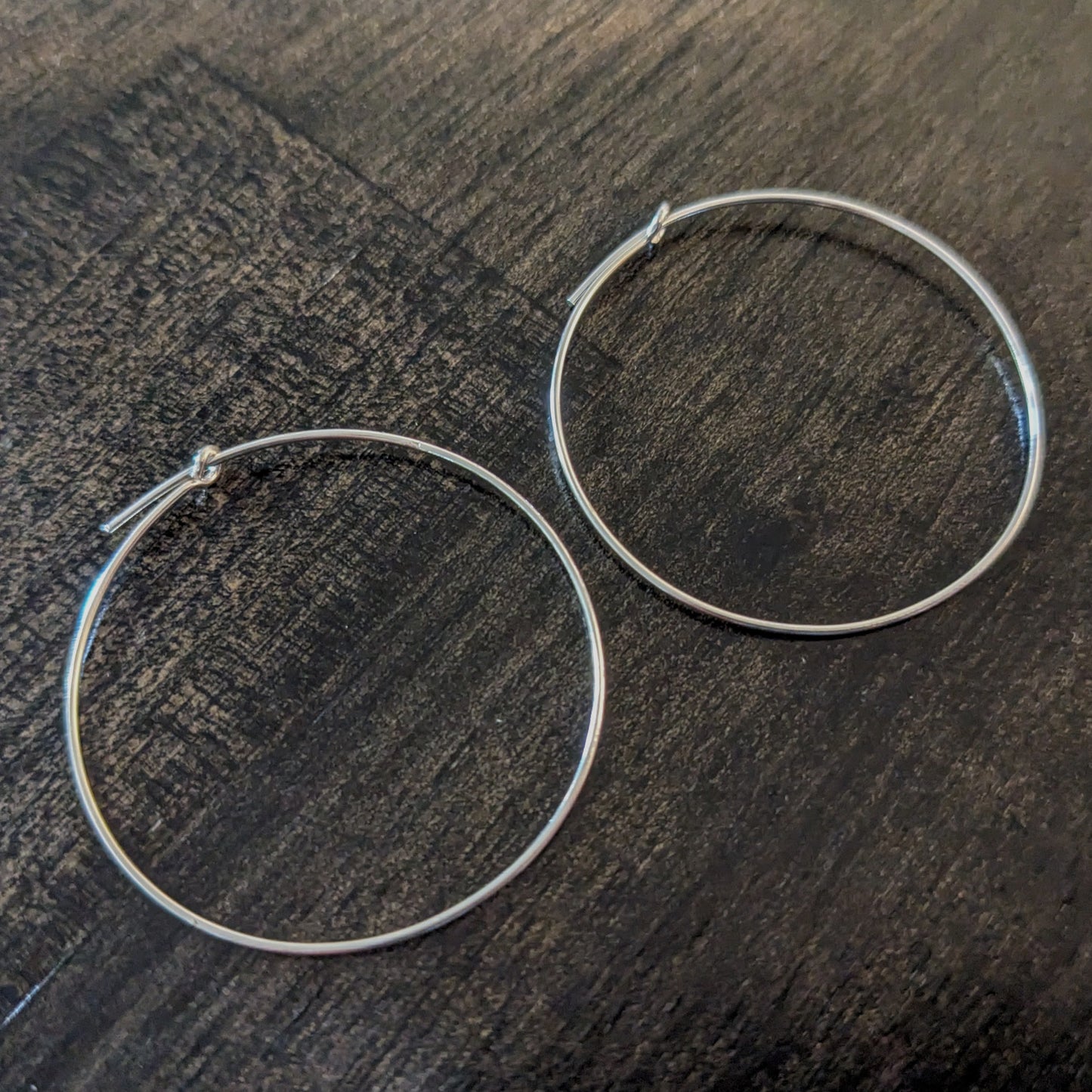 Bali Round Hoop Earrings, 35mm diameter, 21 gauge - sold by the pair