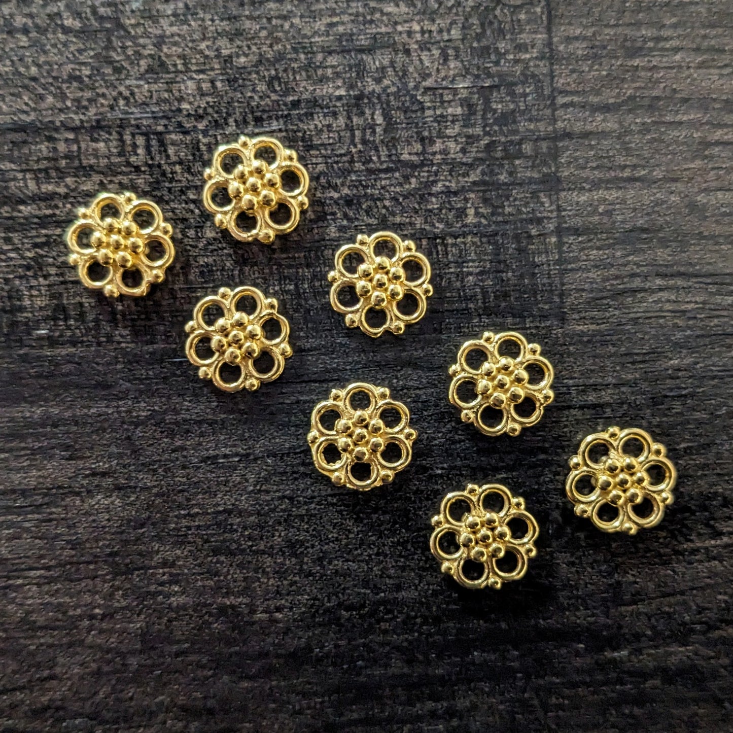 Bali Flower Links, 9mm wide (3.5mm thick), double-sided - sold individually