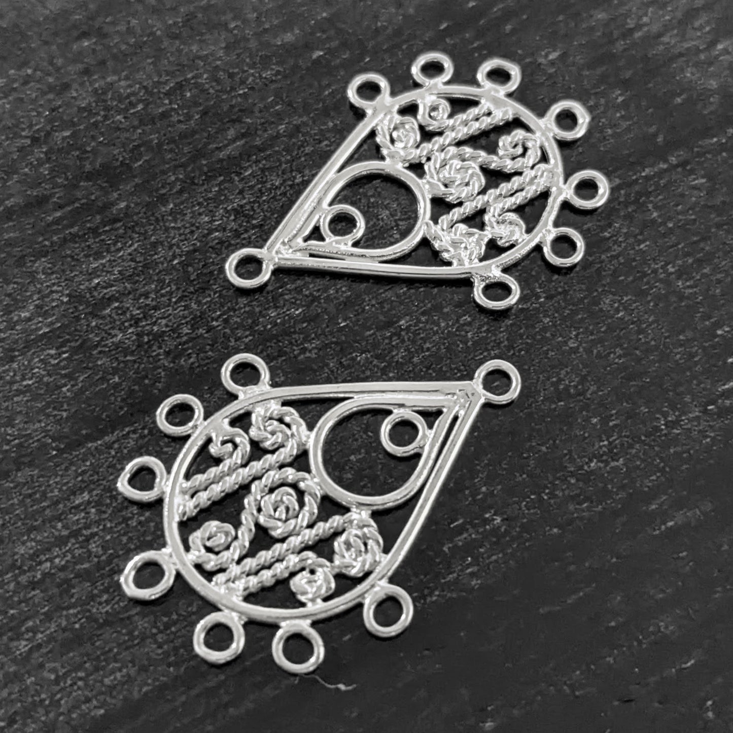 CLEARANCE Bali Ornate Teardrop Chandelier, 23mm x 29mm - sold by the pair