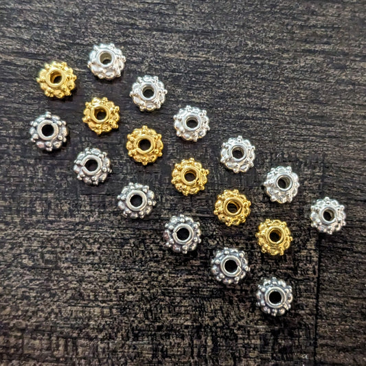 Bali Rondelle Spacer Beads, 3mm x 5mm (1.5mm hole) - sold individually