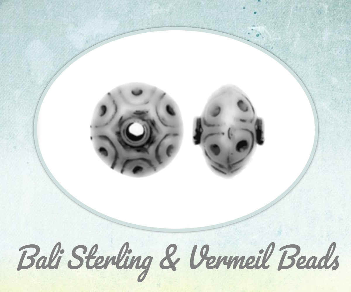 REDUCED Bali Embossed Saucer Beads, 6mm x 8mm (1.3mm hole) - sold individually