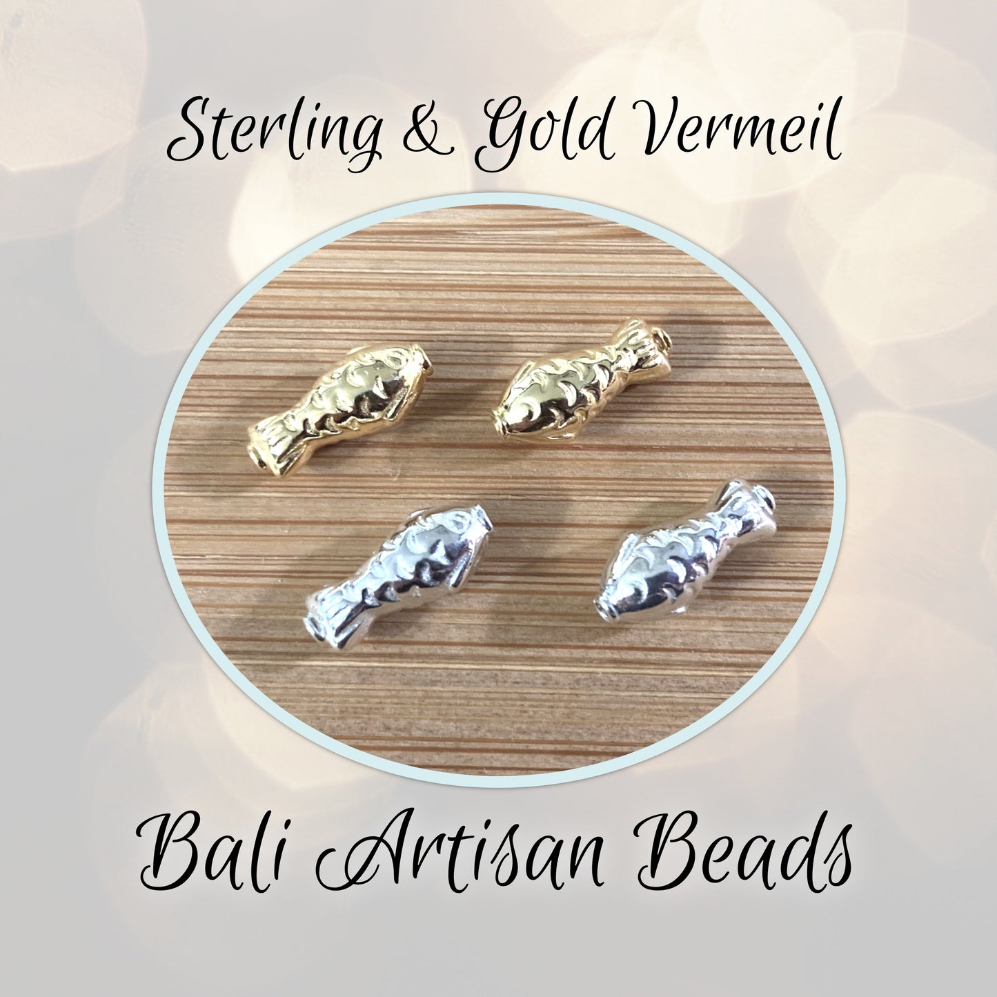 REDUCED Bali Koi Fish Beads, 13mm x 5.3mm (1mm hole) - sold individually