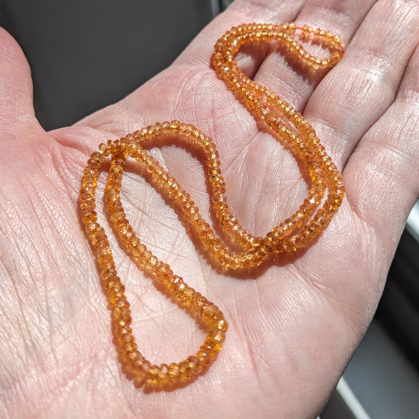 Juicy Orange Sapphire Faceted Rondelles