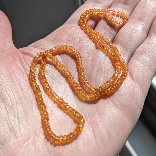 Juicy Orange Sapphire Faceted Rondelles