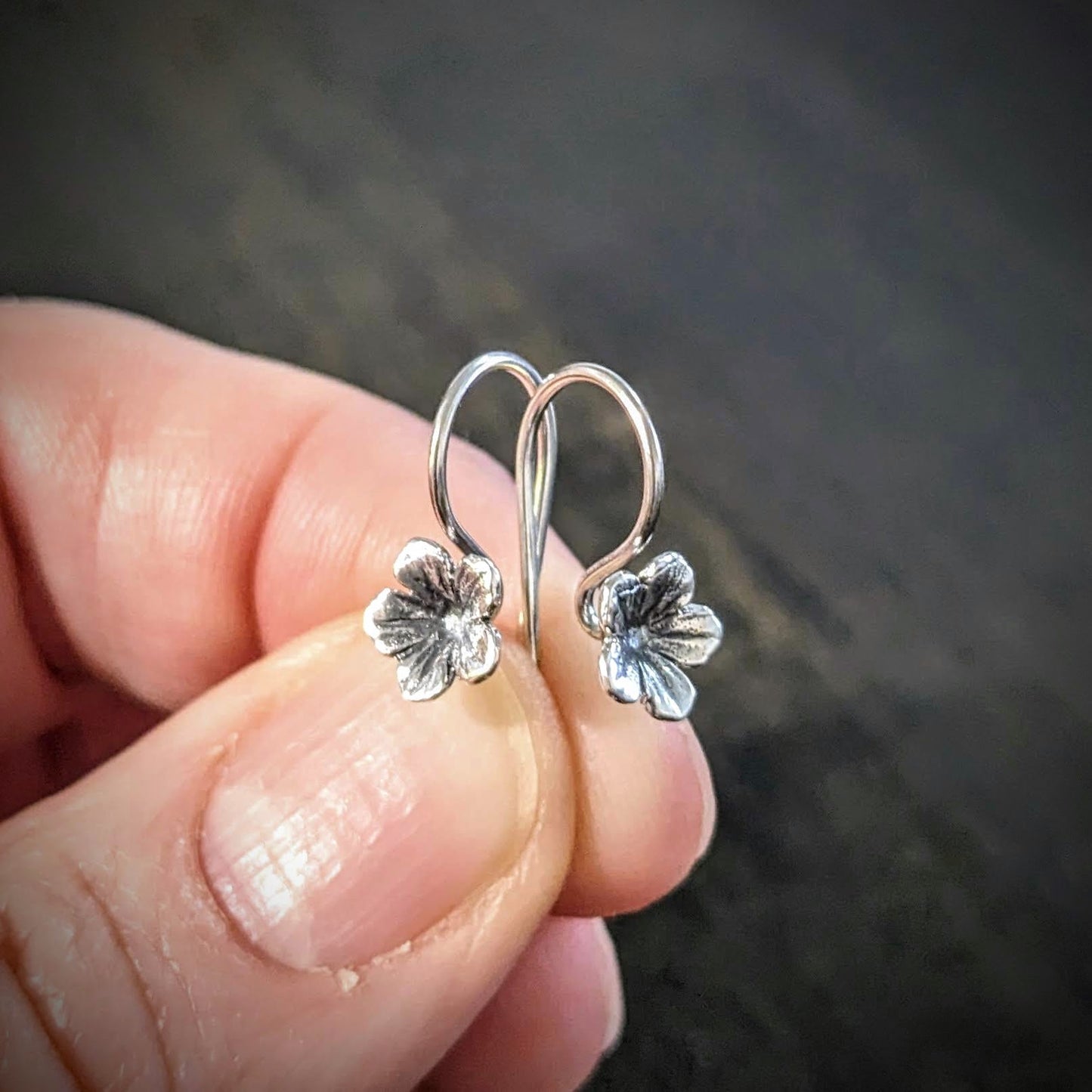 CLEARANCE Bali Plumeria Flower Ear Wires, 20mm long, 7mm flower, 20 gauge - sold by the pair