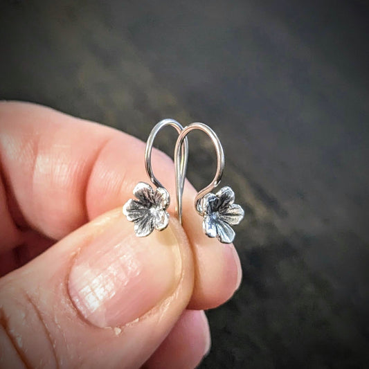 CLEARANCE Bali Plumeria Flower Ear Wires, 20mm long, 7mm flower, 20 gauge - sold by the pair