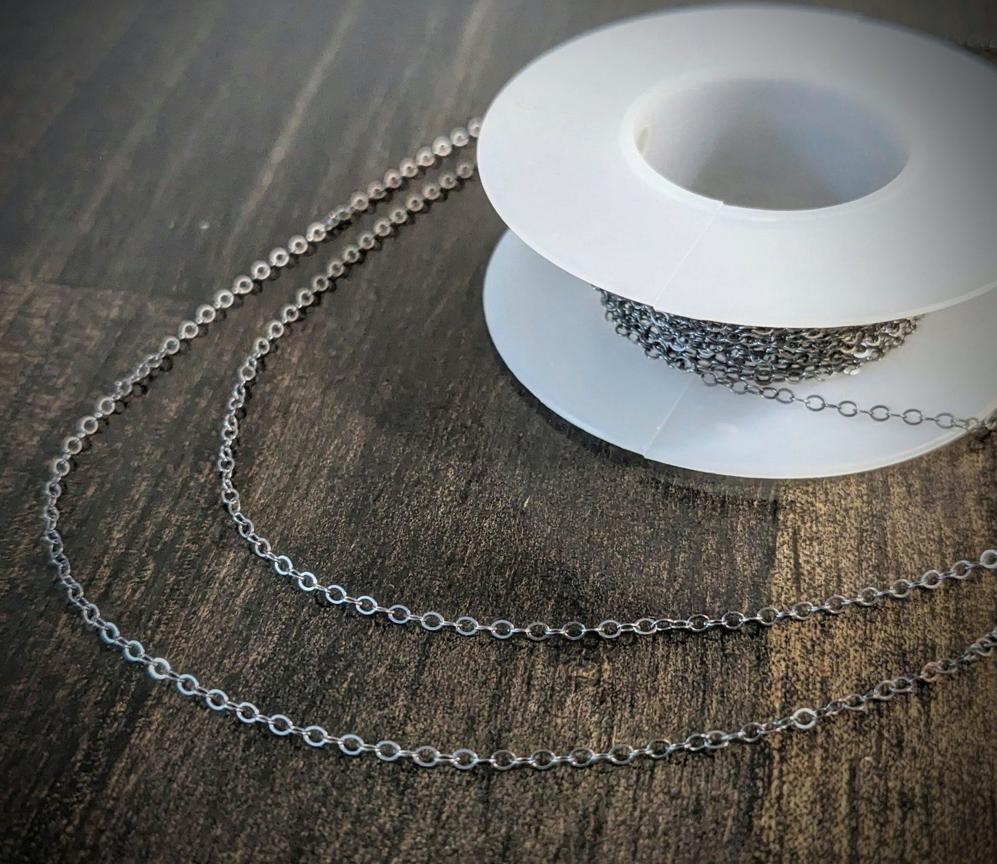 Sterling Silver Flat Cable Chain, 1.3mm, bright or oxidized, unfinished bulk chain - sold by the inch