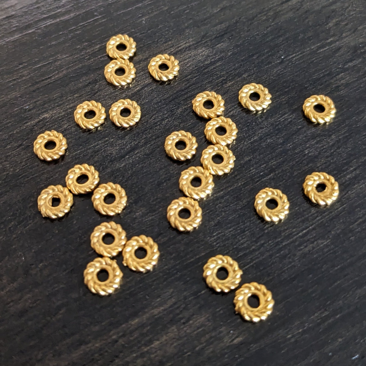 Bali Brass Spacer Beads, 4.9mm x 1.2mm (1.5mm hole) - sold individually