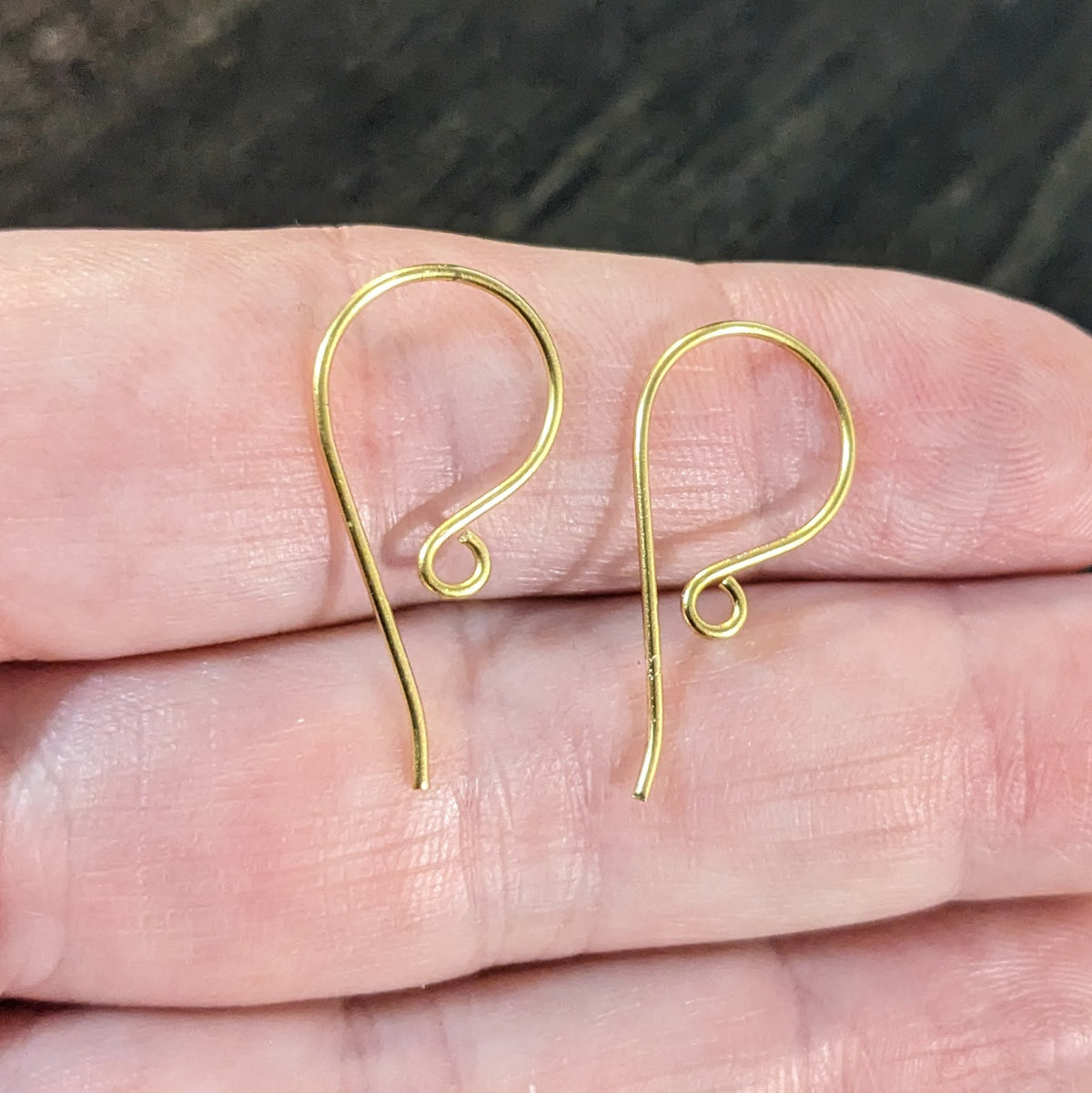 Silver or Gold Plated BRASS Ear Wires, 25mm x 12mm, 21 gauge - sold by the pair