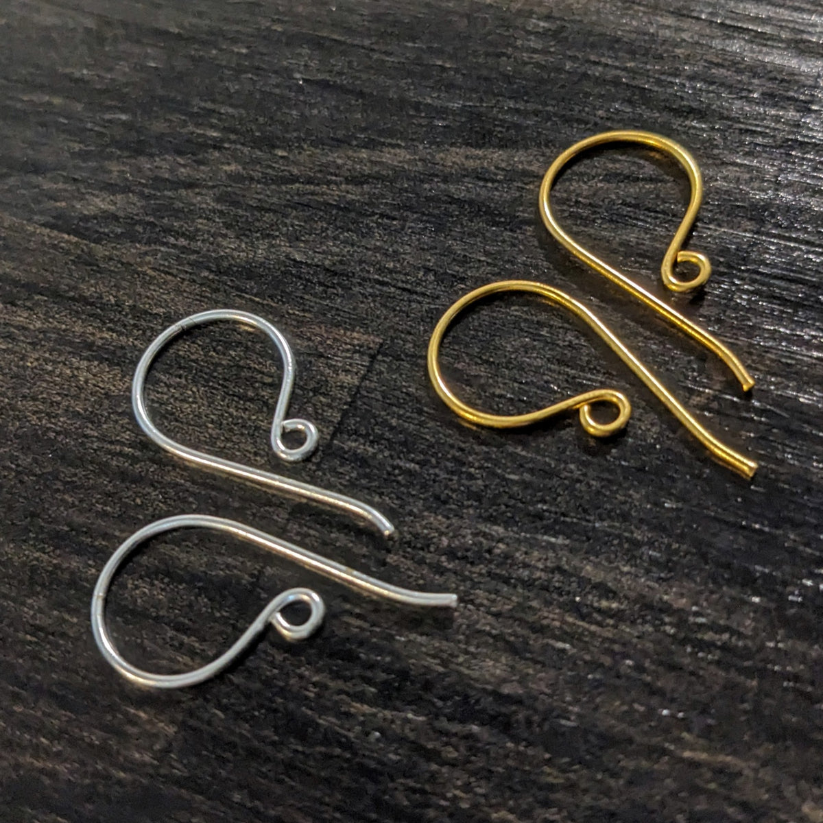 Silver or Gold Plated BRASS Ear Wires, 25mm x 12mm, 21 gauge - sold by the pair
