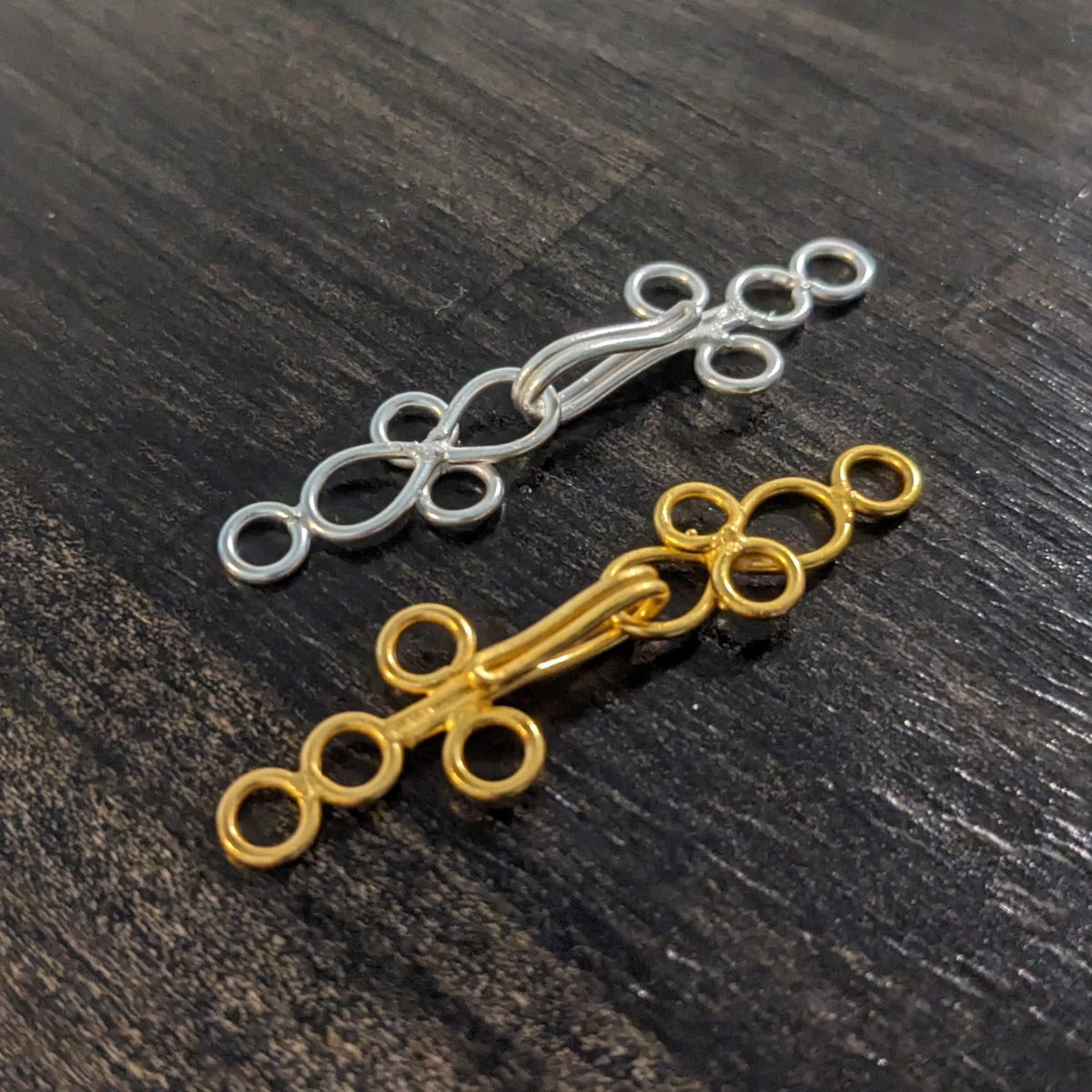 Bali Brass Figure 8 Hook Clasp Set, 35.5mm long