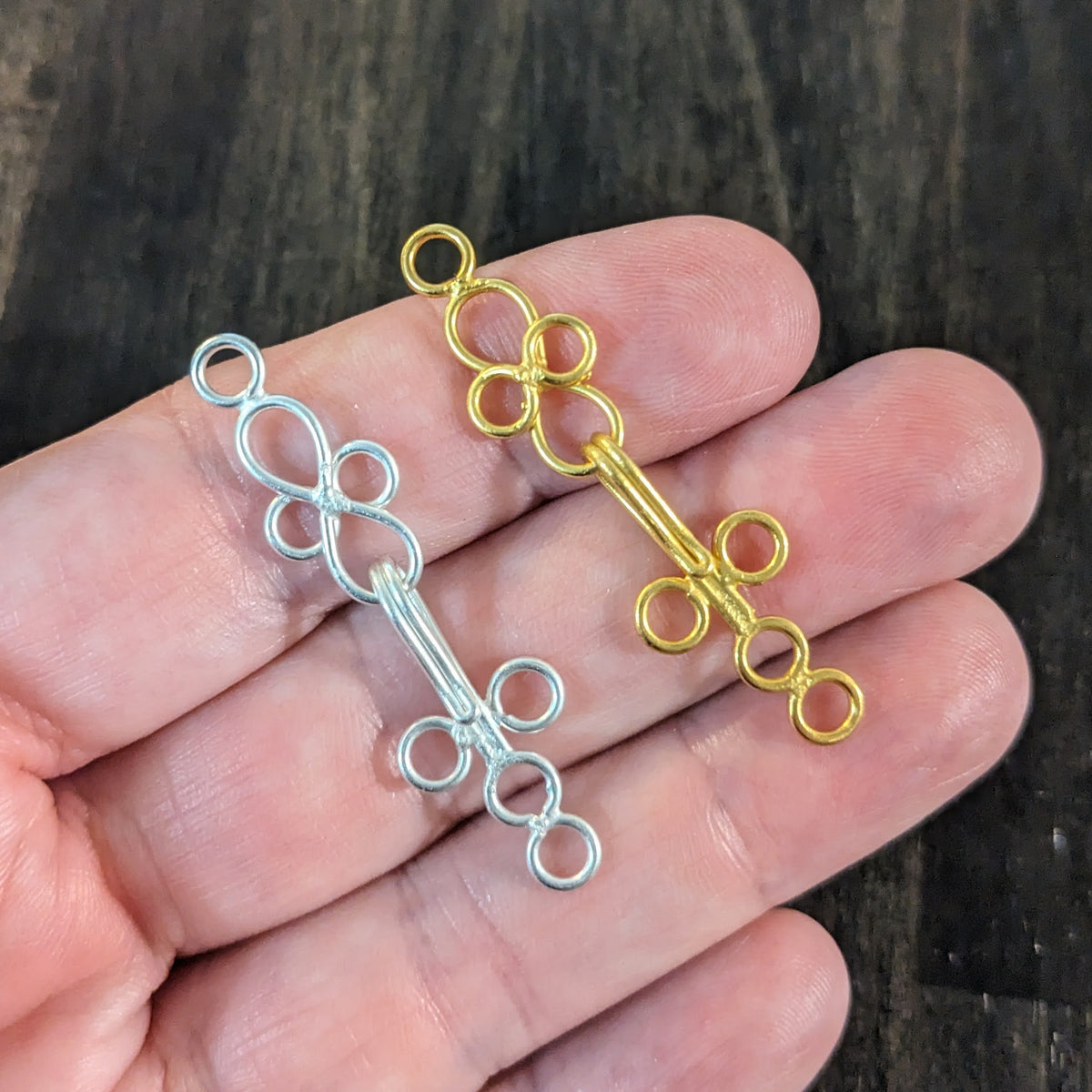 Bali Brass Figure 8 Hook Clasp Set, 35.5mm long