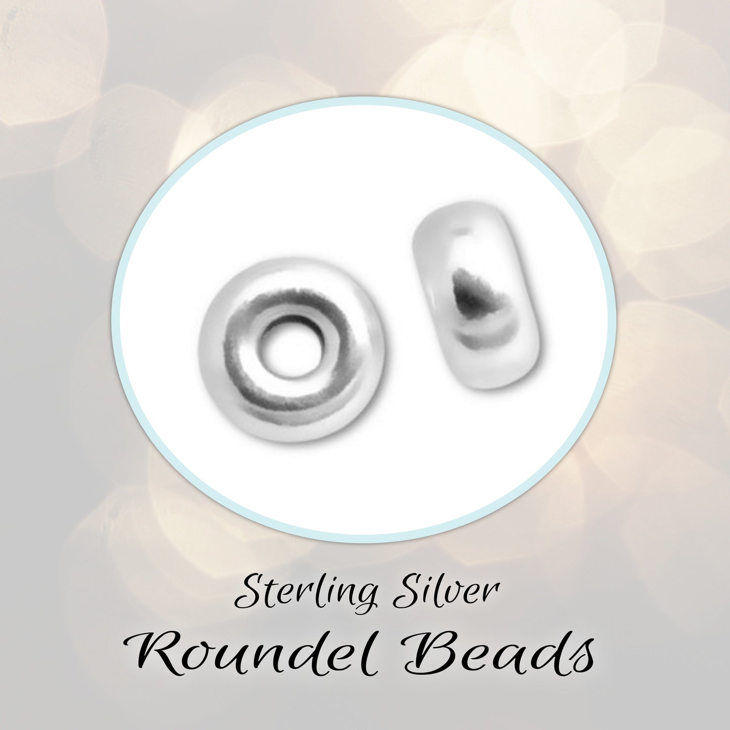 Roundel Donut Spacer Beads, 3mm diameter (0.9mm hole) - sold in sets of 10