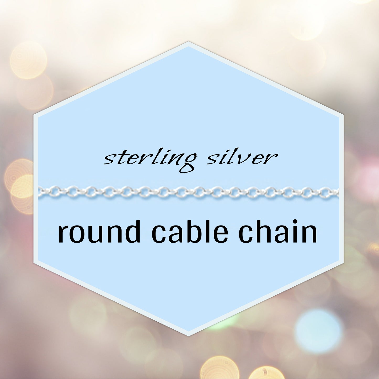 CLEARANCE Sterling Silver Round Cable Chain (1.5mm links), 28 gauge - sold by the inch