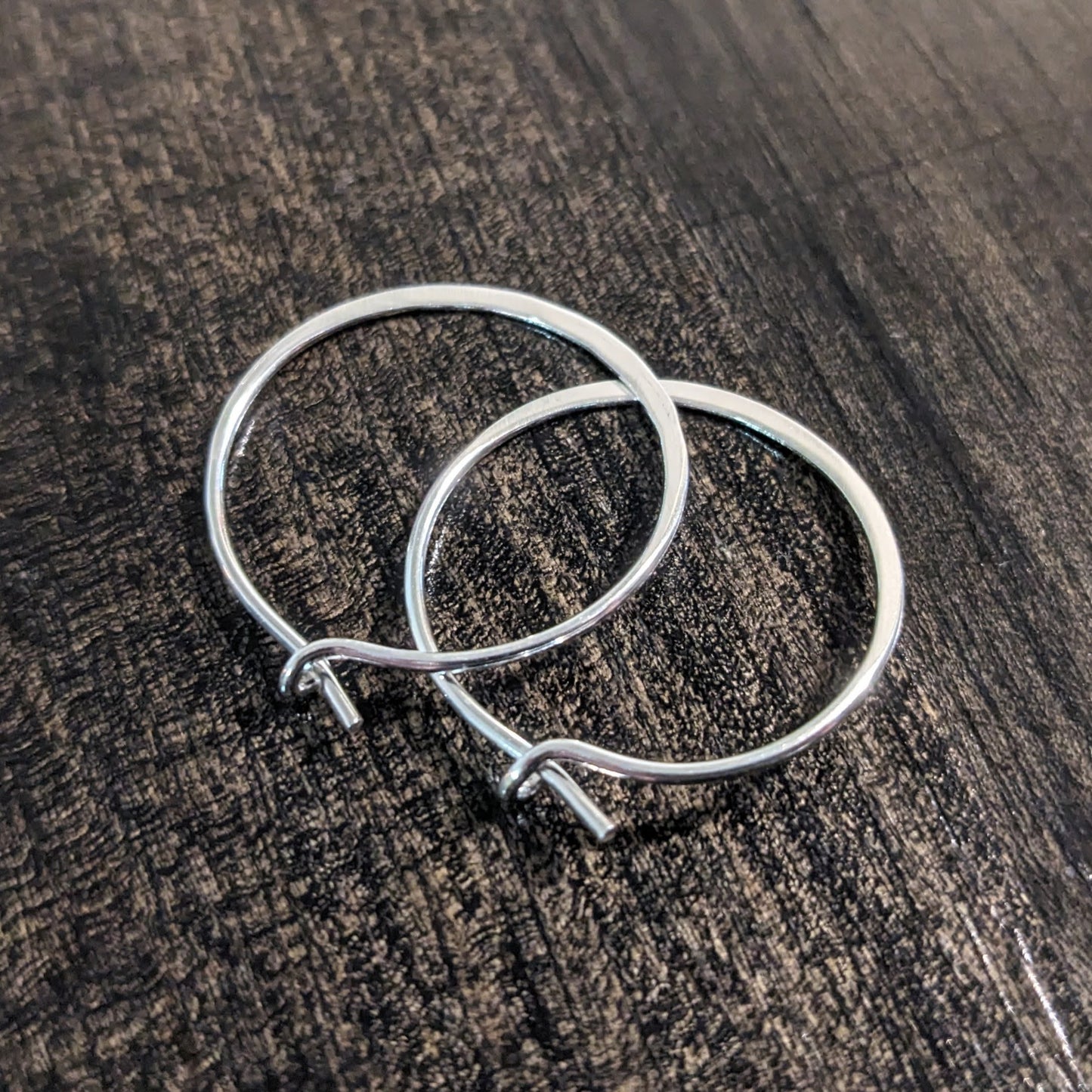 Bali Hammered Hoop Earrings, 25mm or 35mm sizes, 20 gauge - sold by the pair