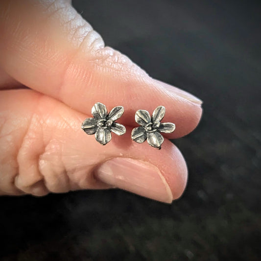 CLEARANCE Bali Orchid Flower Earring Posts, 7mm flowers, backings included - sold by the pair