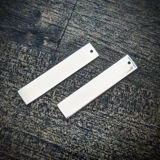 NEW! Stamping Blank, Sterling Silver, 24 gauge, 29mm long by 5.5mm high, RECTANGLE with (1) 0.9mm hole