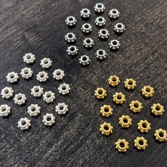 Bali Rondelle Spacer Beads 2.5mm x 4.5mm (1.2mm hole) - sold individually