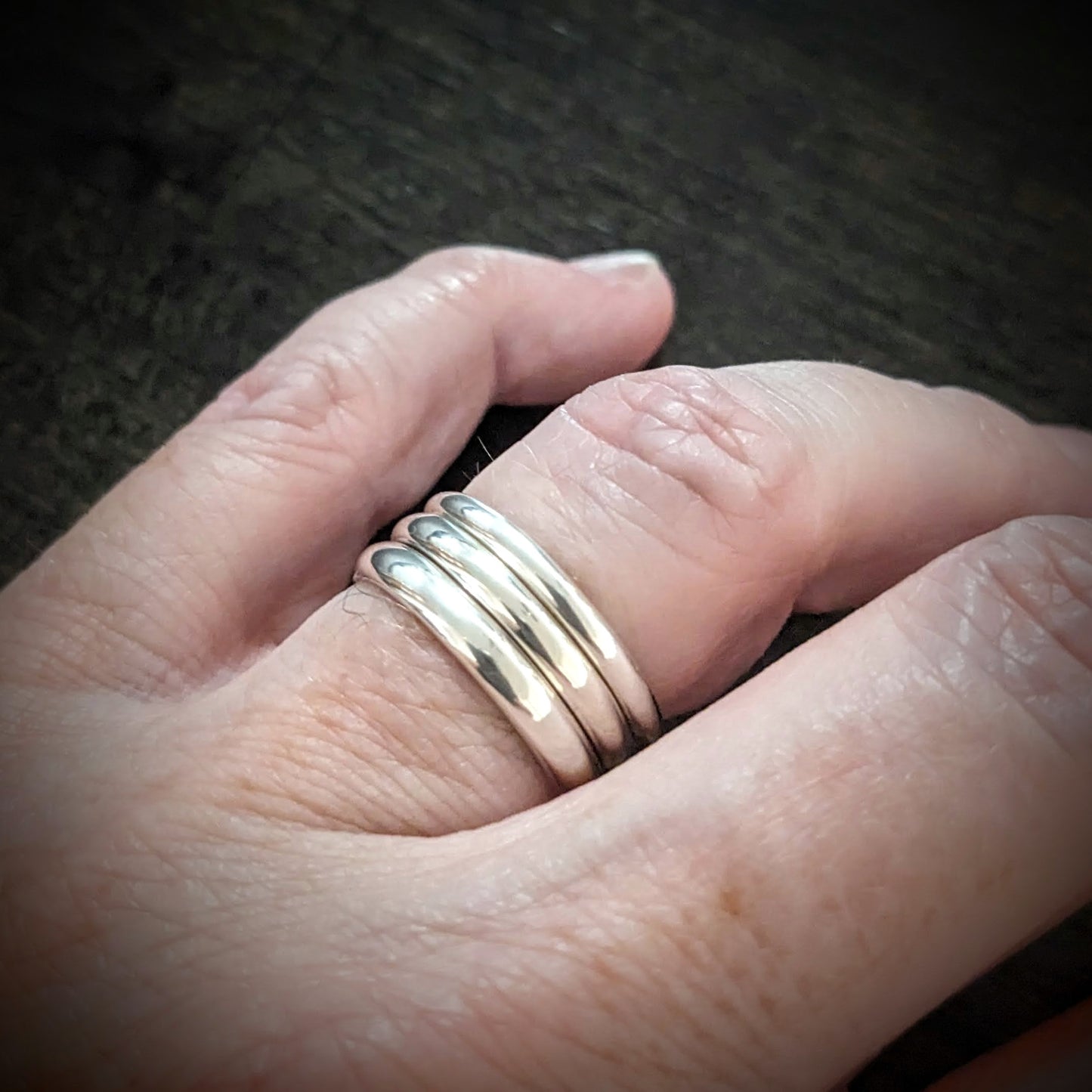 Bali Sterling Silver Stacking Rings or Circle Links, made of half-round wire, 2mm, 2.5mm & 3mm band widths, sold individually