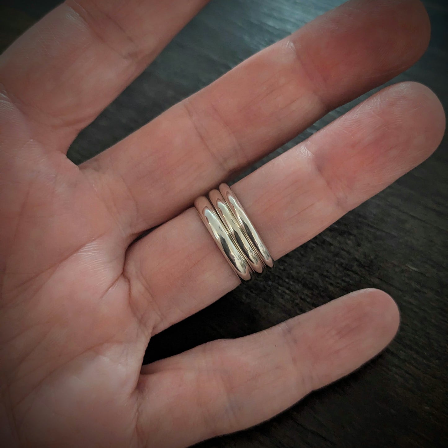 Bali Sterling Silver Stacking Rings or Circle Links, made of half-round wire, 2mm, 2.5mm & 3mm band widths, sold individually