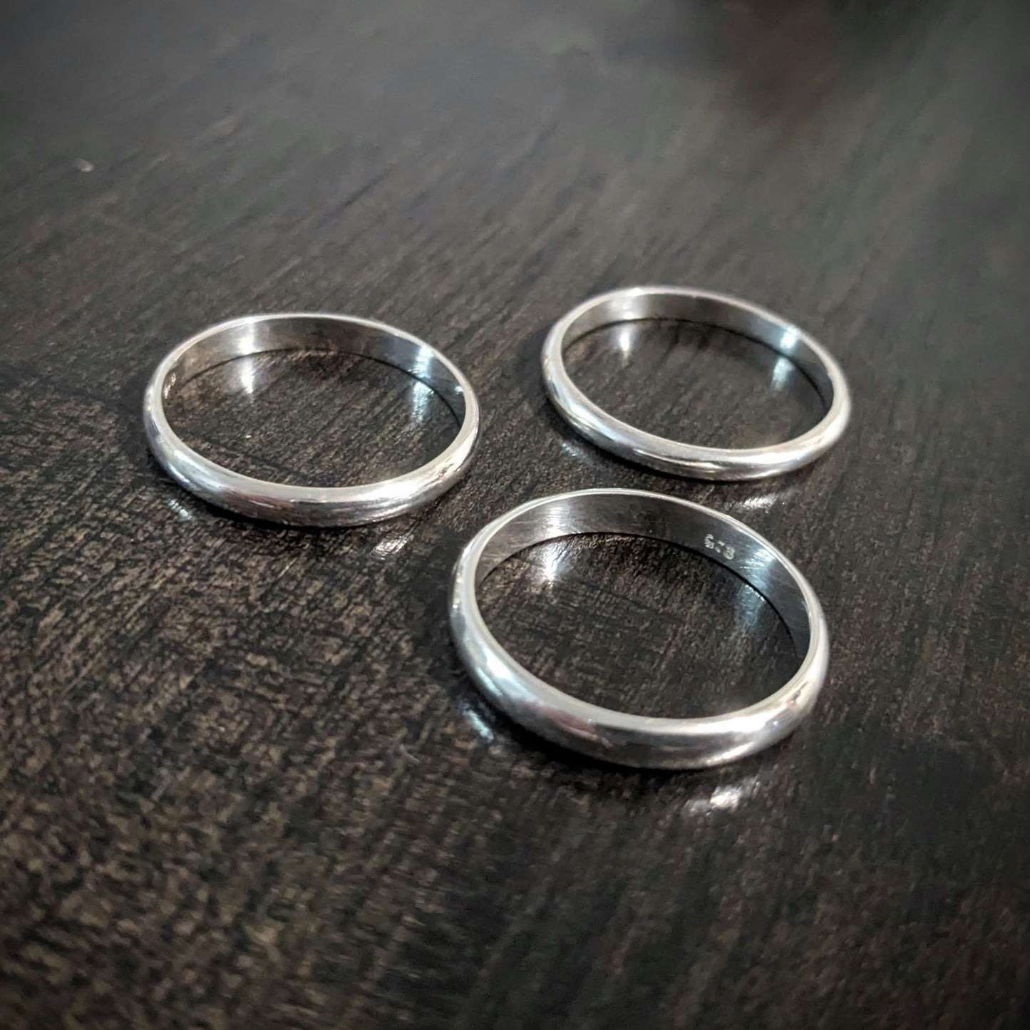 Bali Sterling Silver Stacking Rings or Circle Links, made of half-round wire, 2mm, 2.5mm & 3mm band widths, sold individually