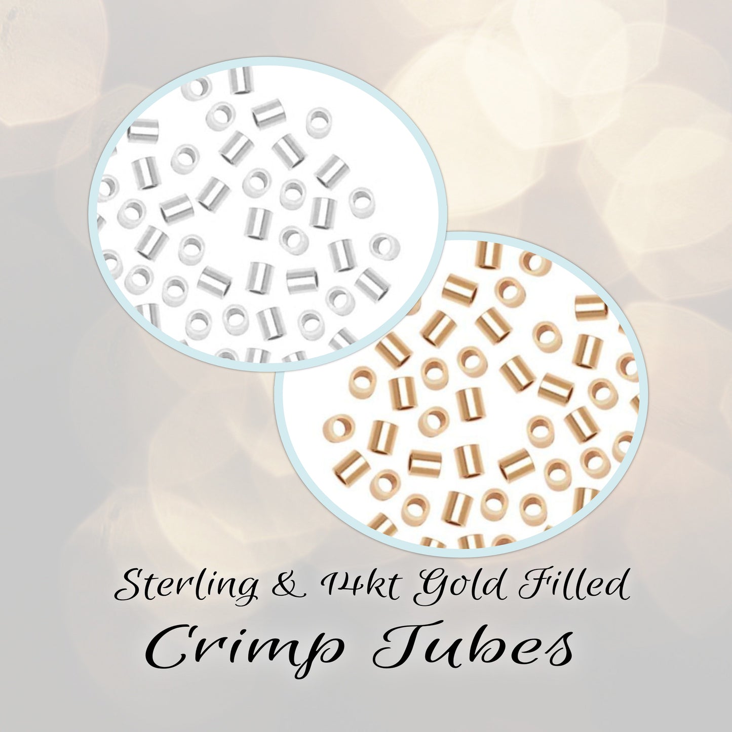 Crimp Tubes (2mm x 2mm) & Crimp Covers (3mm) - sold in sets of 10